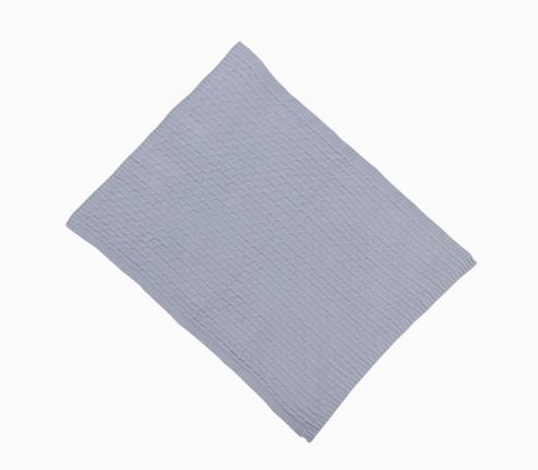 Image of By Carla Raspberry Bloom Reversible Polka Dot Jersey Blanket - Blue