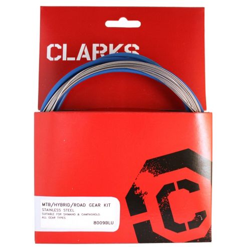 Image of Clarks Universal S/s Front & Rear Gear Cable Kit W/sp4 Blue Outer Casing