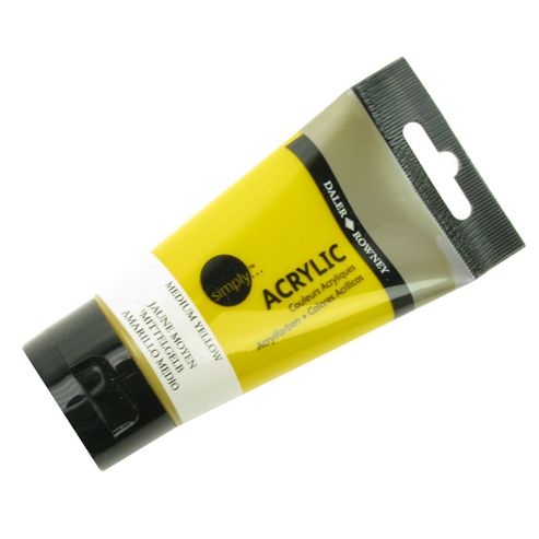 Image of Daler Simply Acrylic Medium Yellow 75ml