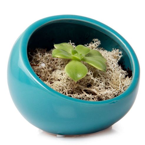 Image of House Additions Half Moon Vase - Teal