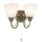 Endon Lighting Two Wall Light in Antique Brass Plate