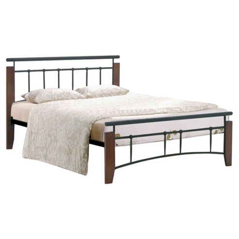 Image of Metalbedsltd Kentucky Bed Frame - Black/oak - Single (3')