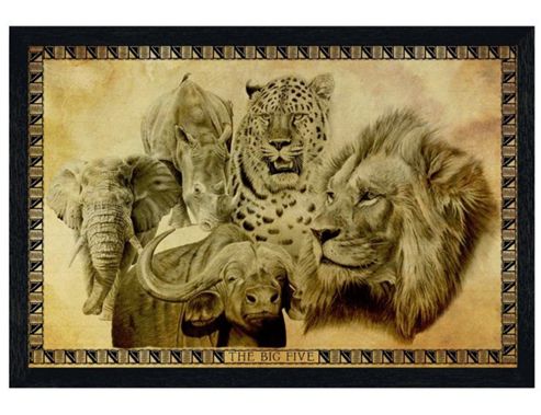 Image of Ed Teasdale Black Wooden Framed The Big Five Poster