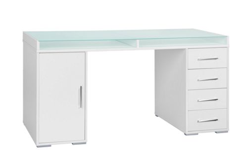 Image of Maja- M--bel 4 Drawer Computer Desk With 2 Storage Compartments - White
