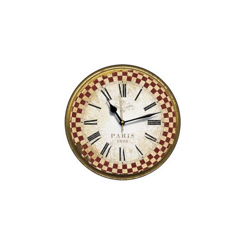 Image of Smith & Taylor Paris 1898 Red Check Border Wall Clock