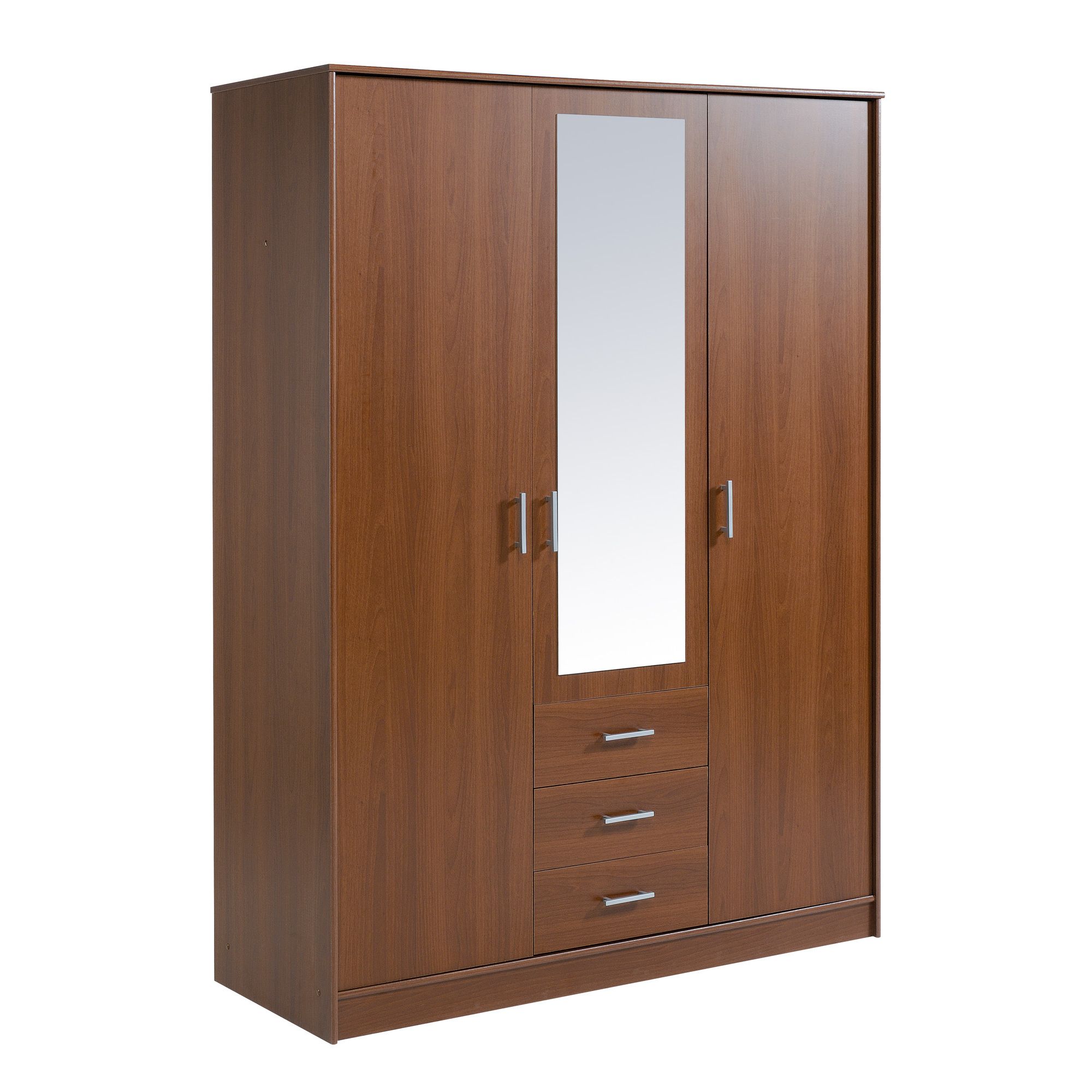 Parisot Essential Wardrobe with 3 Doors and 3 Drawers - Cherry at Tesco Direct