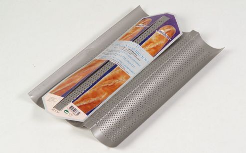 Image of Patisse Silver Top Range 3 Slot Non Stick French Baguette Tray