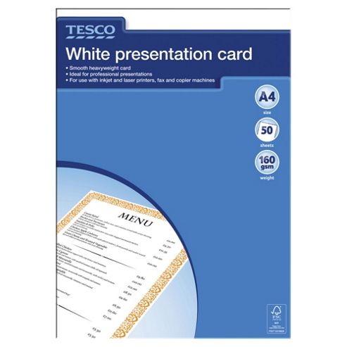 Image of Tesco A4 Executive Presentation Card, 50 Sheets