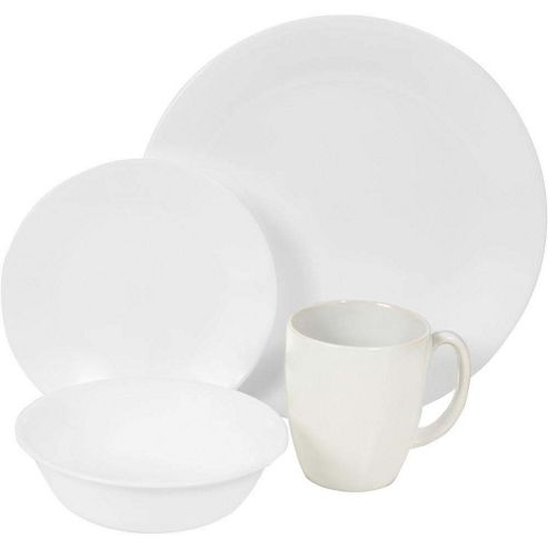 Image of Corelle Livingware 16 Piece Dinnerware Set In White