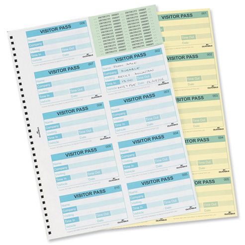 Image of Durable 90x60mm 100 Badge Inserts Visitors Book Refill