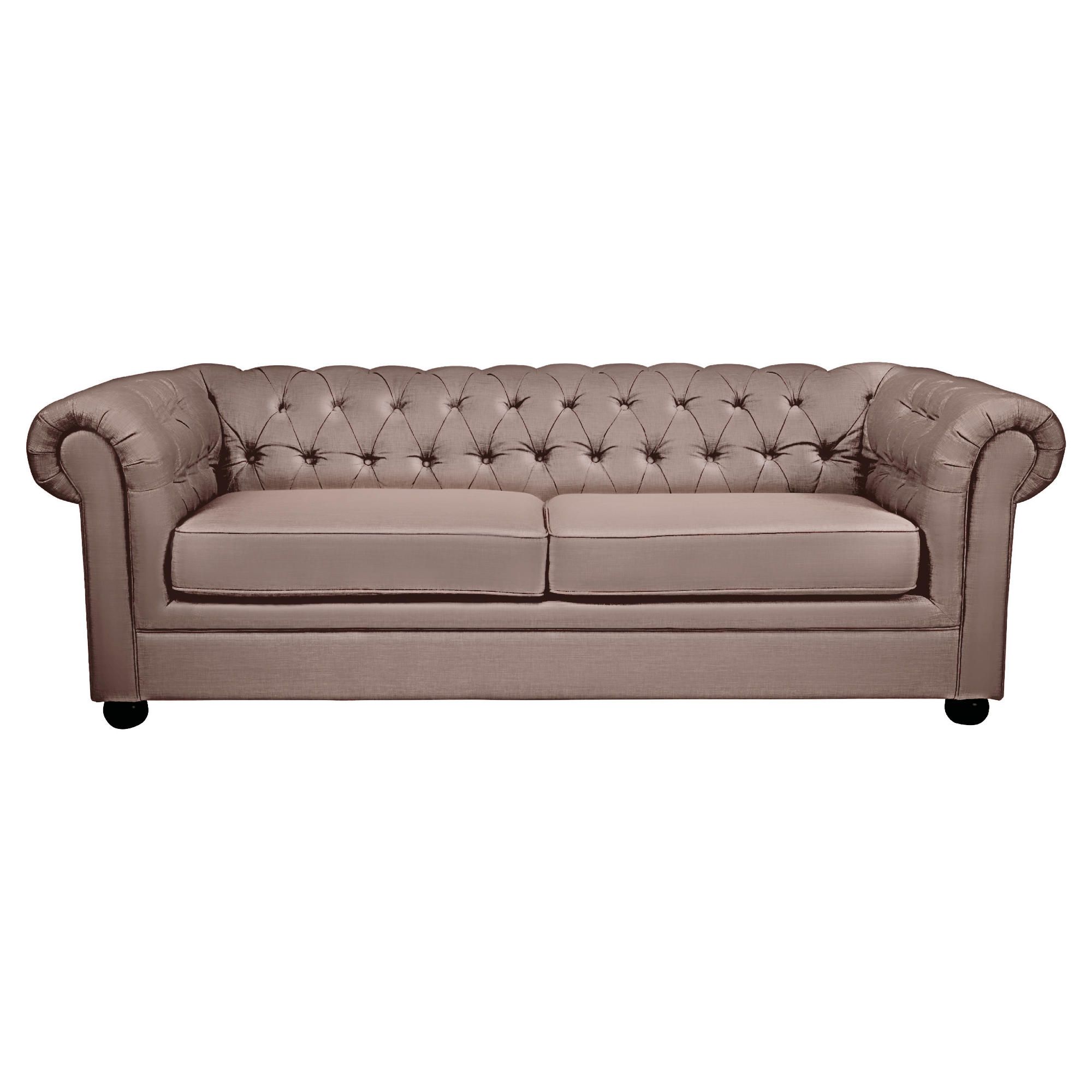 Chesterfield Velvet-effect Fabric Sofabed, Mink at Tesco Direct