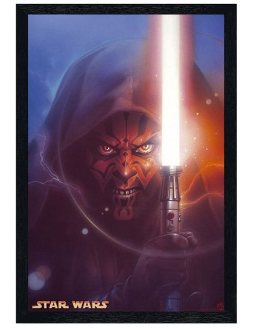 Image of Star Wars Black Wooden Framed Darth Maul Poster