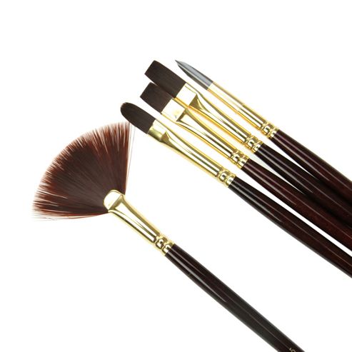 Image of Galeria Acrylic Colour 5 Brush Set - Long Handled