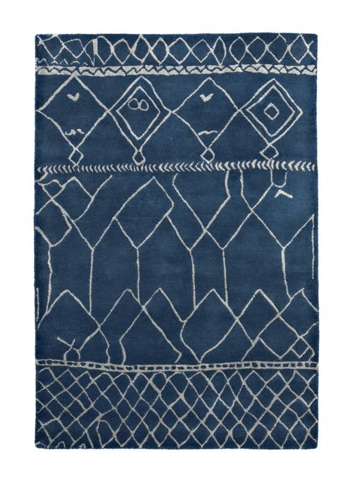 Image of Think Rugs Fusion Blue Tufted Rug - 120 Cm X 170 Cm (3 Ft 9 In X 5 Ft 7 In)