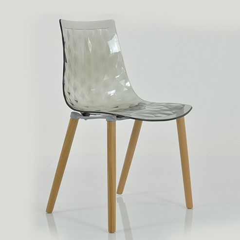 Image of Fizz Gel Dining Chair Natural Wood Leg Smoke
