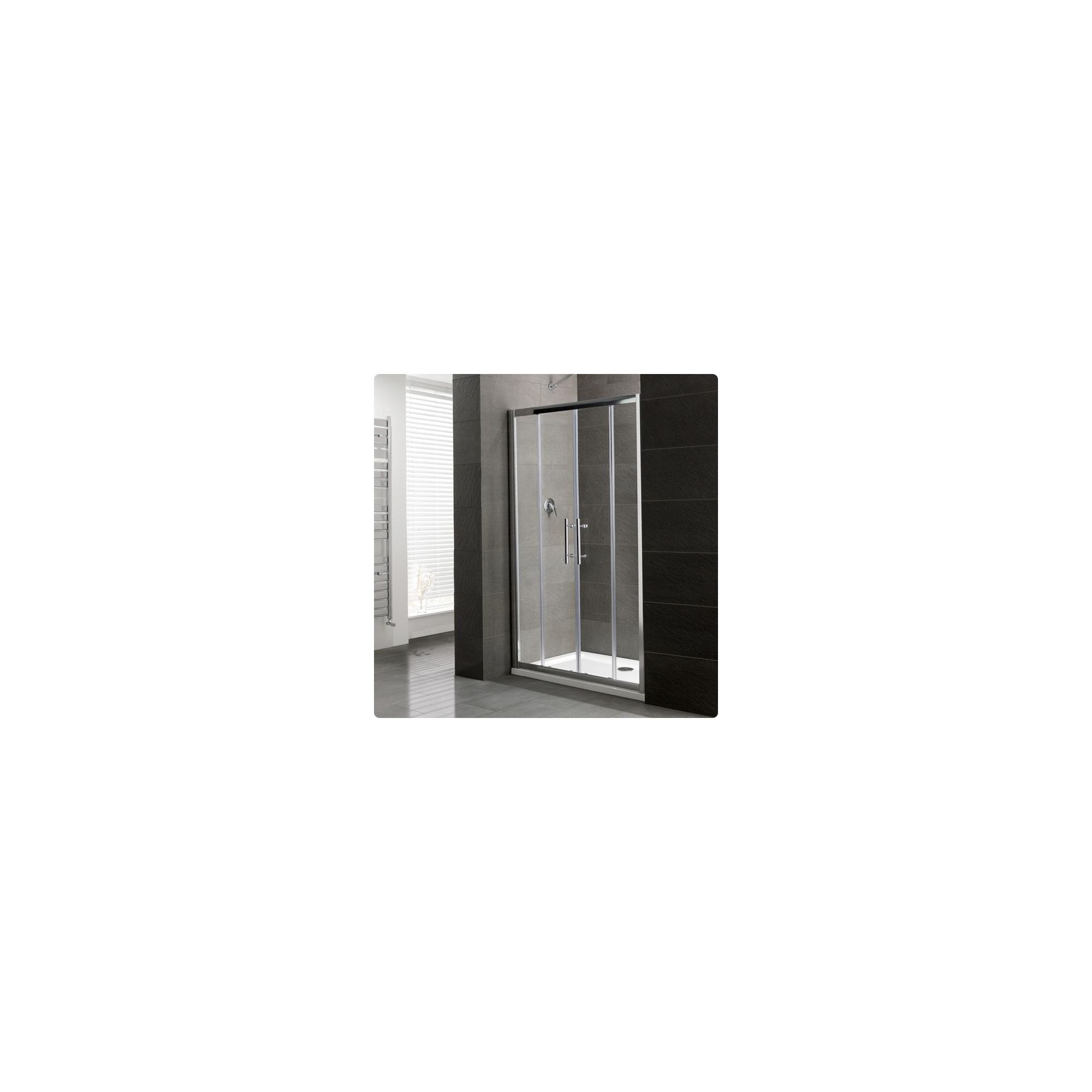 Duchy Select Silver Double Sliding Door Shower Enclosure, 1400mm x 760mm, Standard Tray, 6mm Glass at Tesco Direct