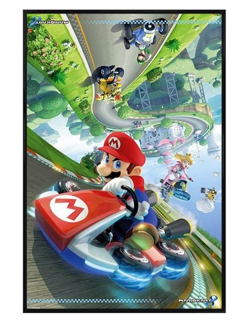 Image of Gloss Black Framed Nintendo Mario Kart 8 Flip Poster