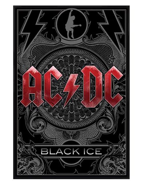 Image of Ac/dc Gloss Black Framed Black Ice Poster