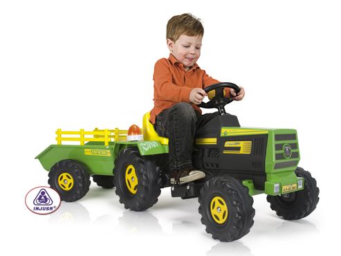 Image of Injusa Tractor & Trailer Battery Operated Ride-on With Lights & Sounds