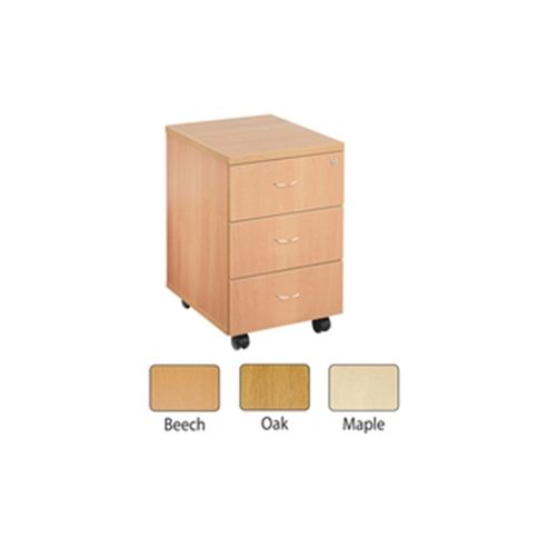 Image of Jemini 3-drawer Mobile Pedestal Maple Kf72086