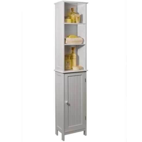 Image of American Cottage - Tall Storage Cupboard With Shelves - White