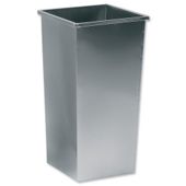 5 Star Waste Bin Square Metal Scratch-resistant W325xD325xH630mm 48 Litres Silver Metallic