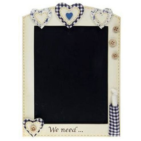 Image of Heart Wall Mounted Blackboard - Cream / Blue