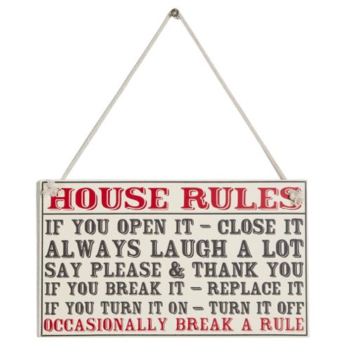 Image of House Rules Signage 14 X 25cm