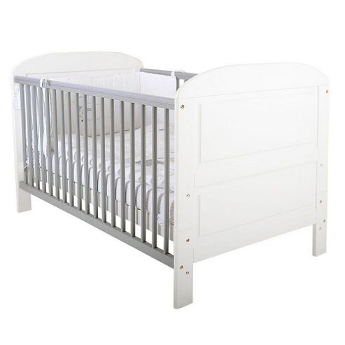 Image of East Coast Angelina Cot Bed, White And Grey