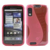 iTALKonline 17986 Solid Pink Wave Silicone Crystal Twin Case - Motorola Atrix