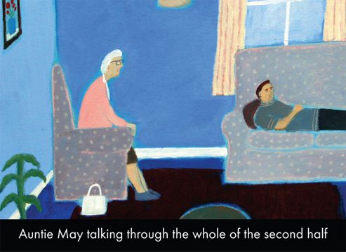 Image of Holy Mackerel Auntie May Talking Through The Second Half Greetings Card