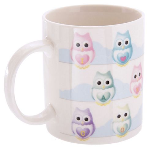 Image of Ted Smith I Love Tea And Coffee Owl Mug