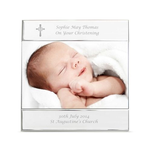 Image of Personalised Silver Cross Square 6 X 4 Photo Frame