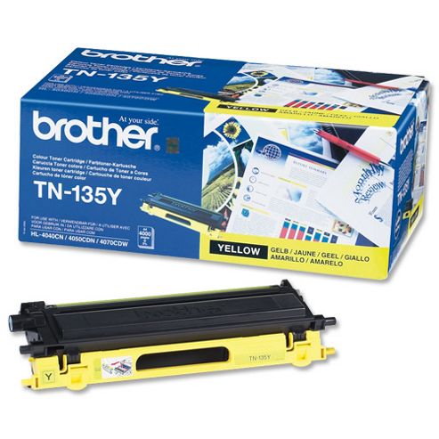 Image of Brother Tn135y Printer Toner Cartridge - Yellow