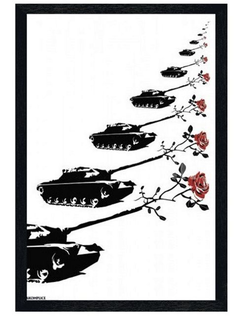 Image of Akomplice Black Wooden Framed Tanks Poster