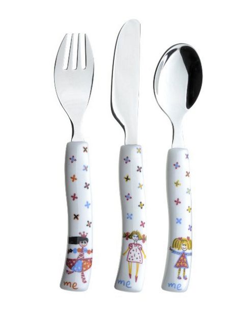 Image of Arthur Price Cherish Me Girl Design 3 Piece Child's Cutlery Set