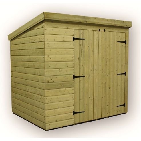 10 x 6 Maldon Windowless Pressure Treated T&amp;G Pent Shed + Double Doors 