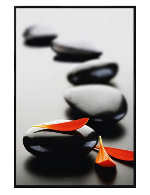 Image of Zen Stones Gloss Black Framed Polished Perfection Poster