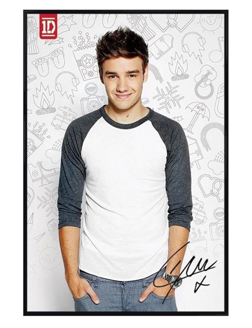 Image of Gloss Black Framed One Direction Liam Signature Poster