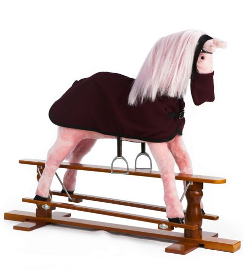 Image of Rocking Horse Princess With Burgundy Rug