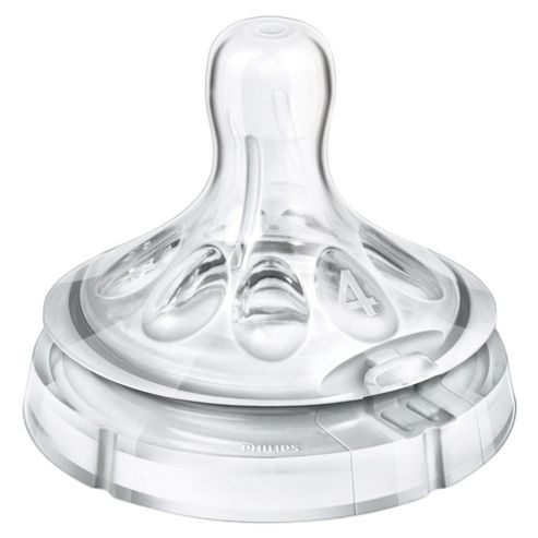 Image of Philips Avent Scf654/27 Natural 4 Hole Bottle Teat Fast Flow 6m+
