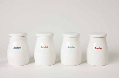 Image of Keith Brymer Jones 'herbs' Herb Pots (set Of 4)