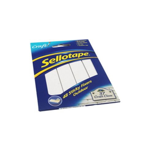 Image of Sellotape Sticky Fixers Outdoor Pack Of 48 20x20mm 484329