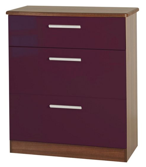 Image of Welcome Furniture Knightsbridge 3 Drawer Deep Chest - Black - Cream