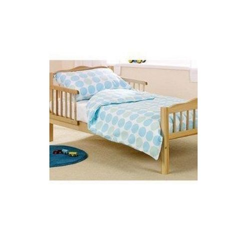 Image of Saplings Cot Bed Quilt & Pillowcase Set (blue Polka)