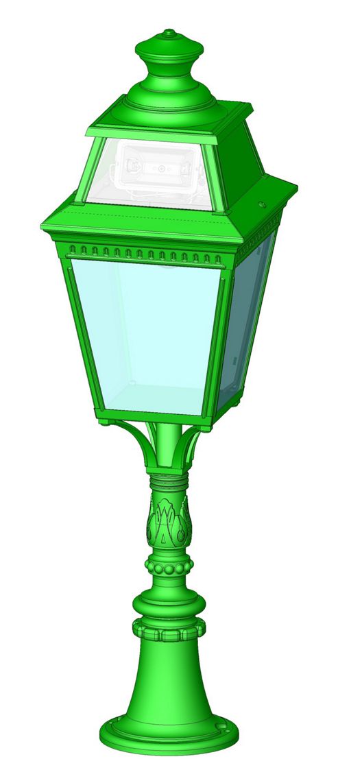 Image of Roger Pradier Avenue 3 No. 6 Bollard Light - Verdigris