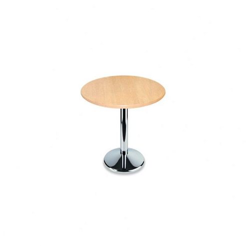 Image of Home Essence Milan Wood Top Dining Table - Chrome - Natural Beech
