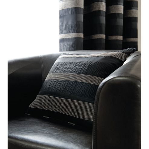 Image of Catherine Lansfield Home Arlington Cushion Cover (45x45cm) - Black