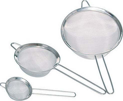 Image of Set Of Three Stainless Steel Fine Mesh Round Sieves