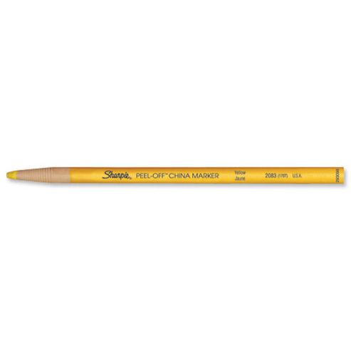 Image of Sharpie China Wax Marker Pencil Peel-off Unwraps To Sharpen Yellow Ref S0305101 [pack 12]
